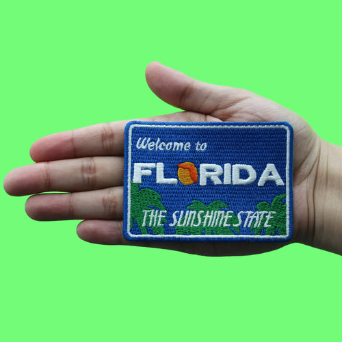Welcome to Florida Patch Travel Freeway Road Sign Embroidered Iron On