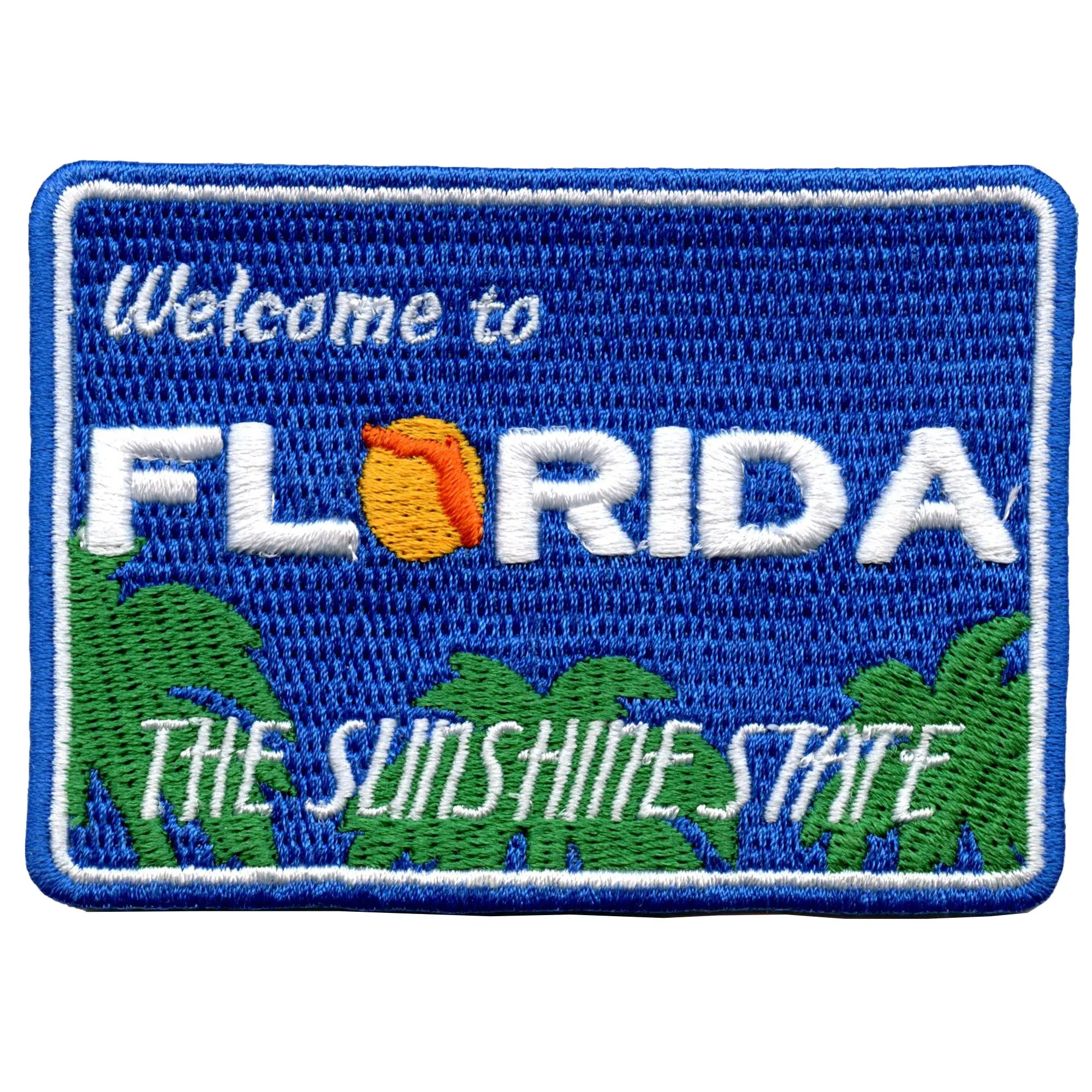 Welcome to Florida Patch Travel Road Sign Embroidered Iron On