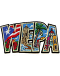 Wepa Collage Patch Script Travel Souvenir Embroidered Iron-On