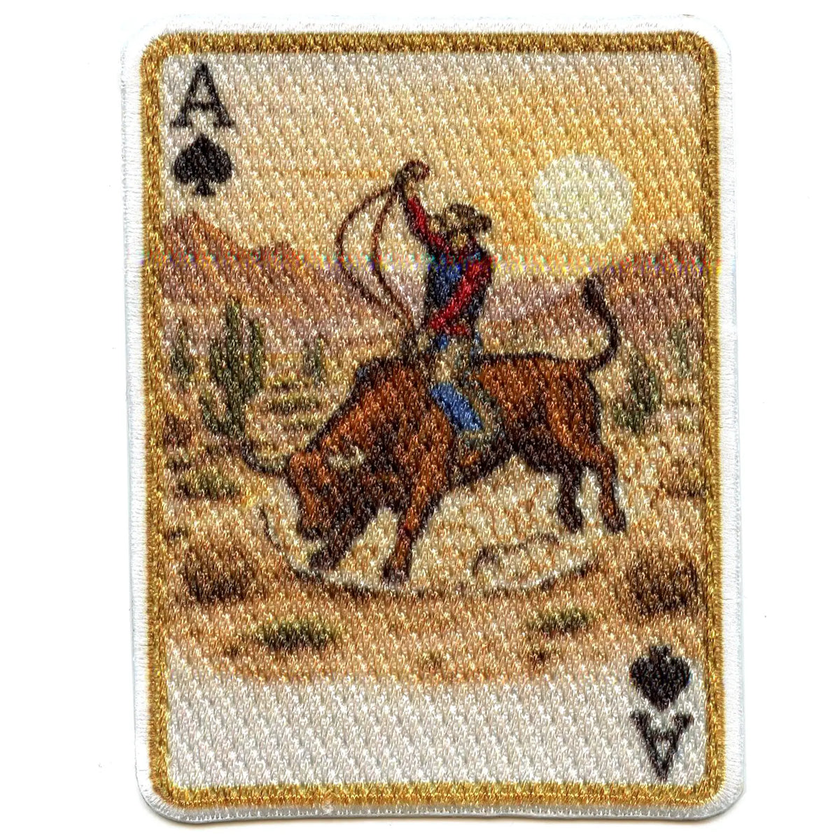 Western Ace Card Patch Rodeo Bull Rider Sublimated Iron On – Patch ...
