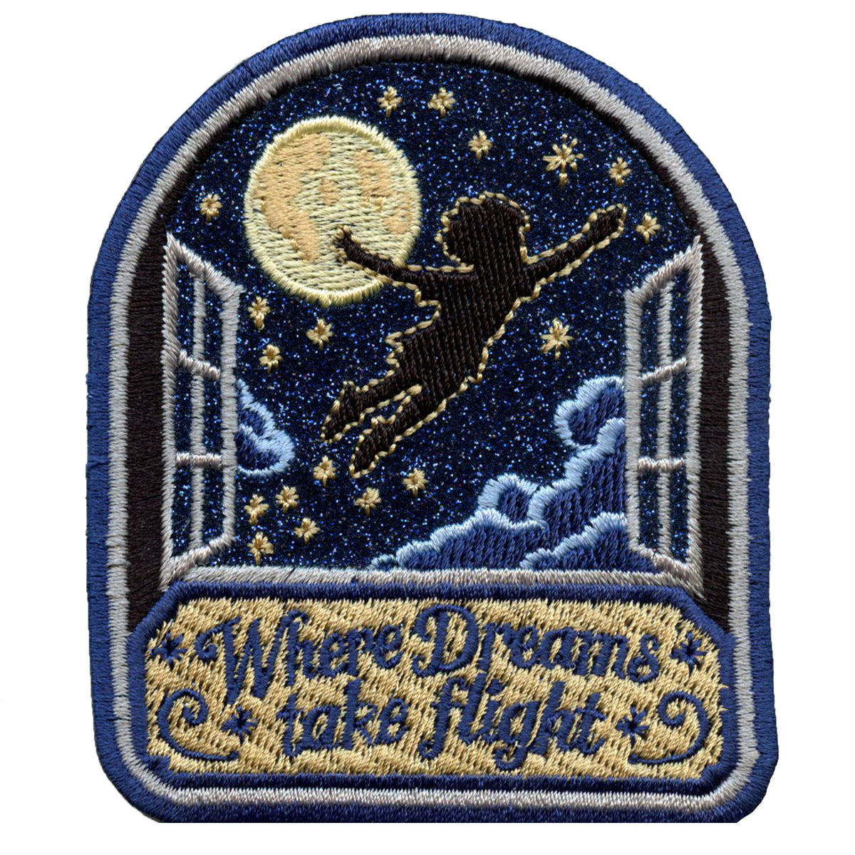 Where Dreams Take Flight Glitter Patch Cartoon Movie Character Embroidered Applique Iron On