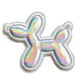 White Dog Balloon Patch Animal Fun Art Applique Embroidered Iron On