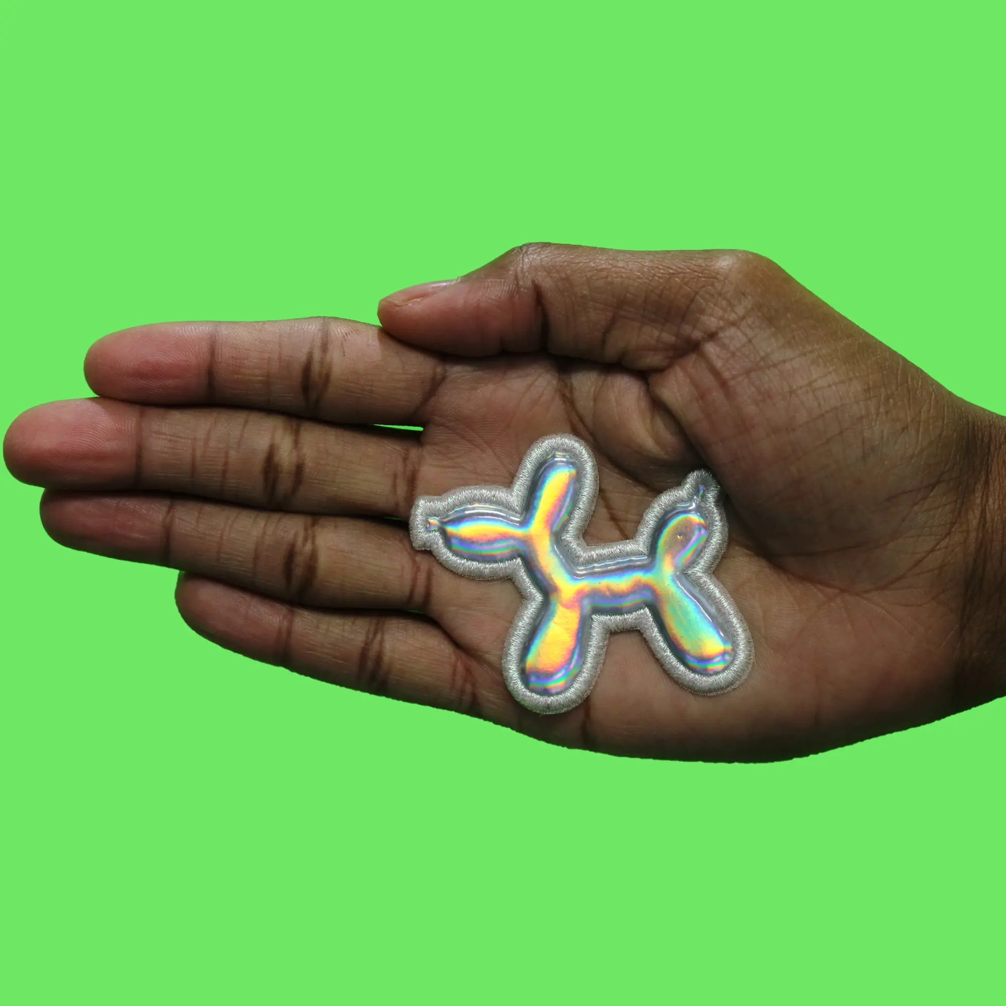 White Dog Balloon Patch Animal Fun Art Applique Embroidered Iron On