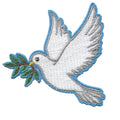 White Dove With Olive Branch Patch Cute Animal Bird Embroidered Iron On