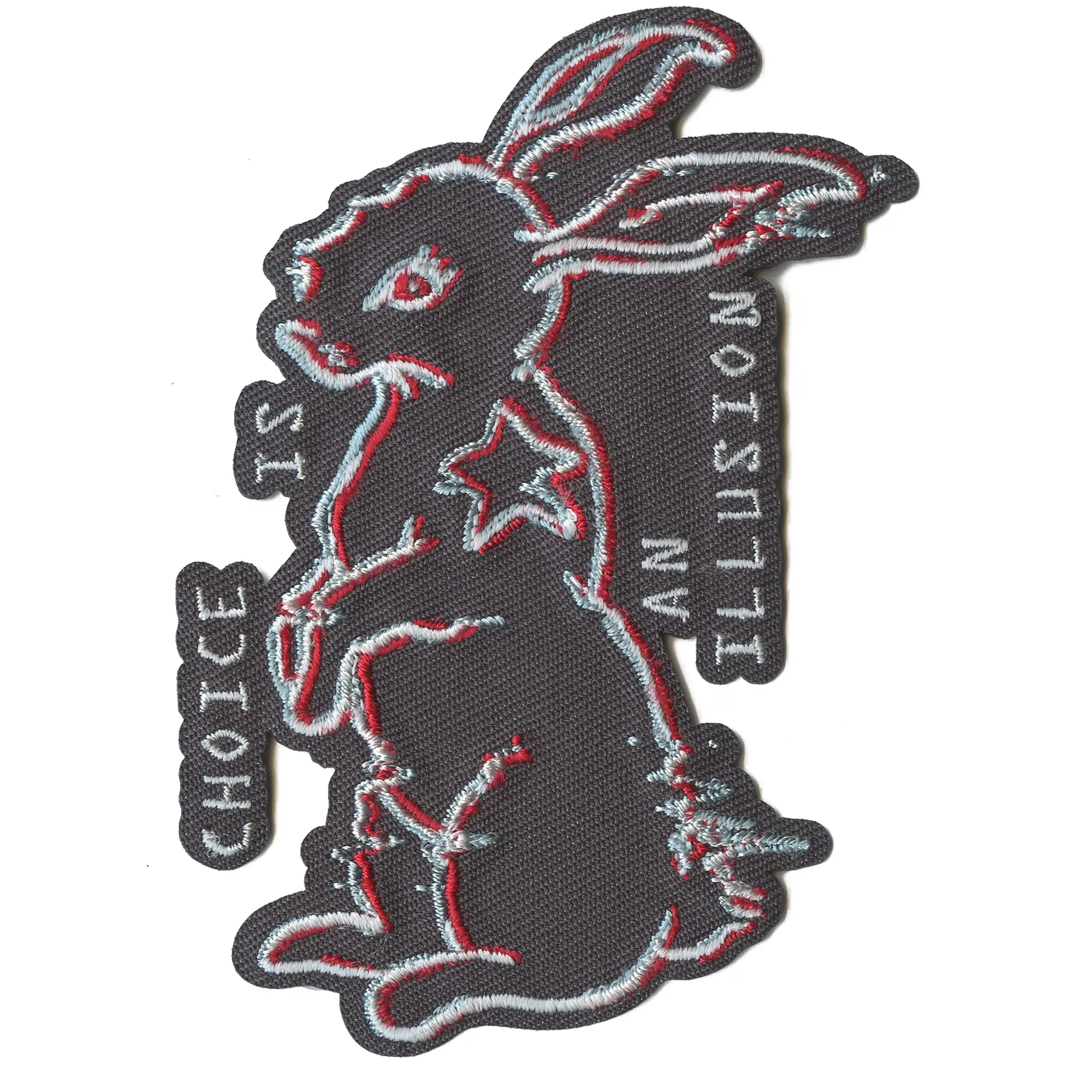 White Rabbit Patch American Cyberpunk Movie Embroidered Iron on
