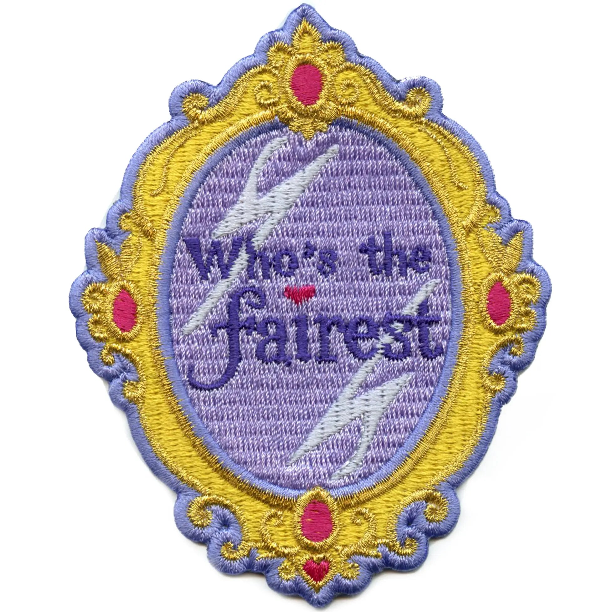 Who's The Fairest Patch Princess Cartoon Mirror Embroidered Iron-On