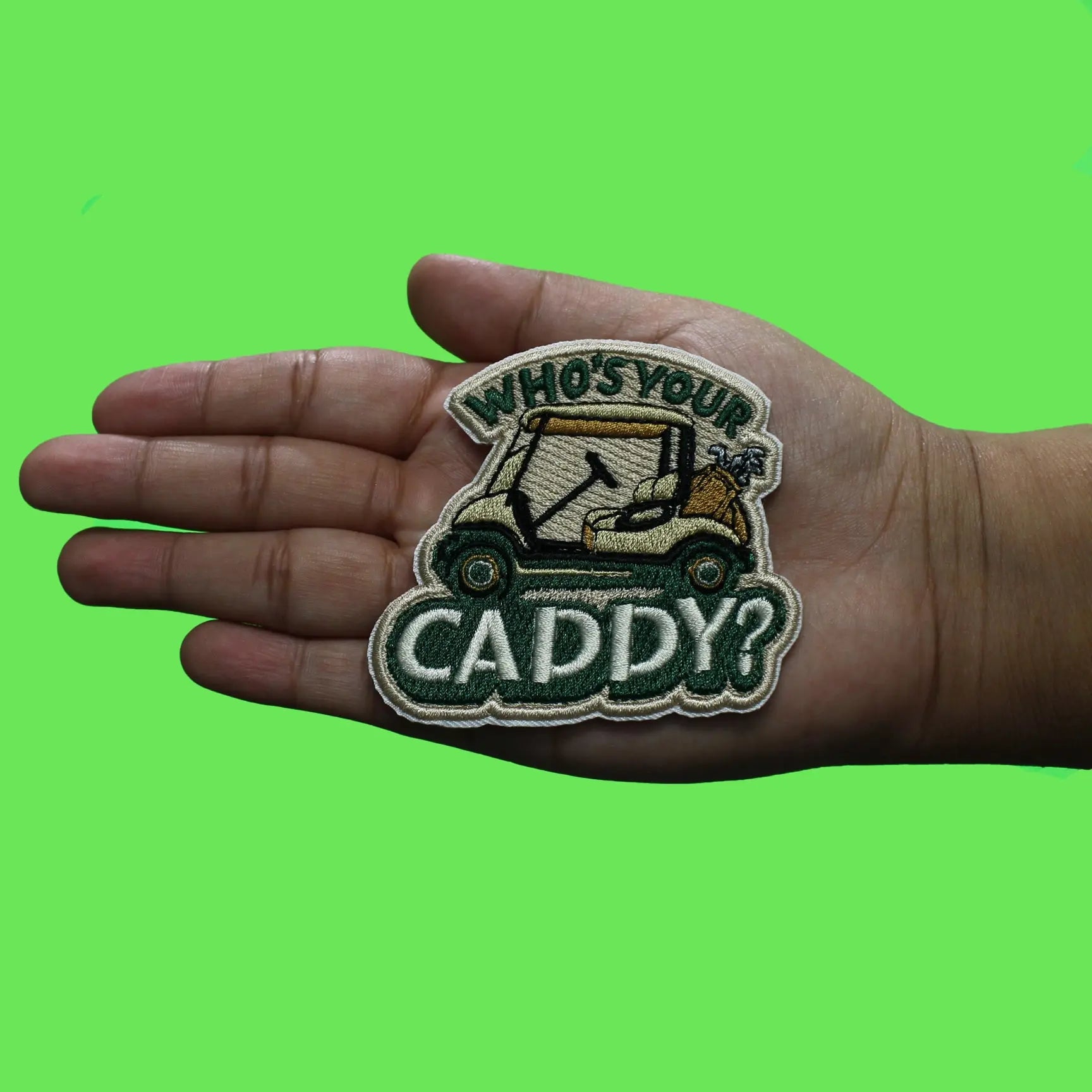 Who's Your Caddy Patch Sports Golf Meme Embroidered Iron On