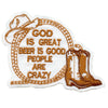 God Is Great Patch Beer Is Good People Are Crazy Country Embroidered Iron On