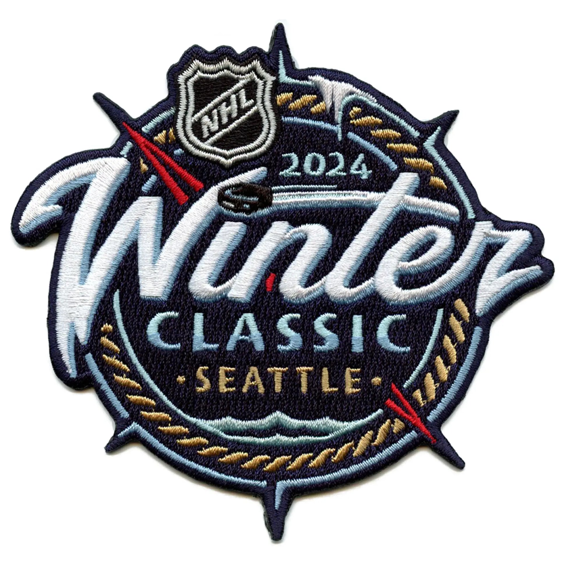 NEW!!! NHL 2024 Winter Classic Logo Seattle Kraken & Vegas Golden  Knights Shirt