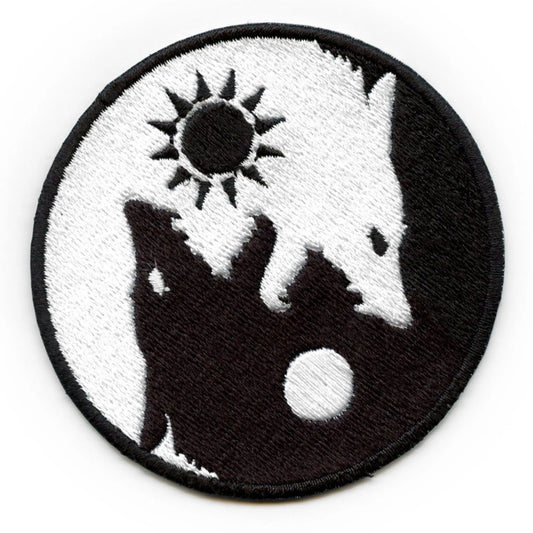 Wolf Yin Yang Symbol Patch Chinese culture Embroidered Iron On