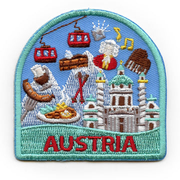 Austria World Showcase Travel Patch Vienna Europe Vacation Embroidered Iron On