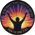 Worship Glory to God Patch Reaching Towards Light Sublimated Iron-On