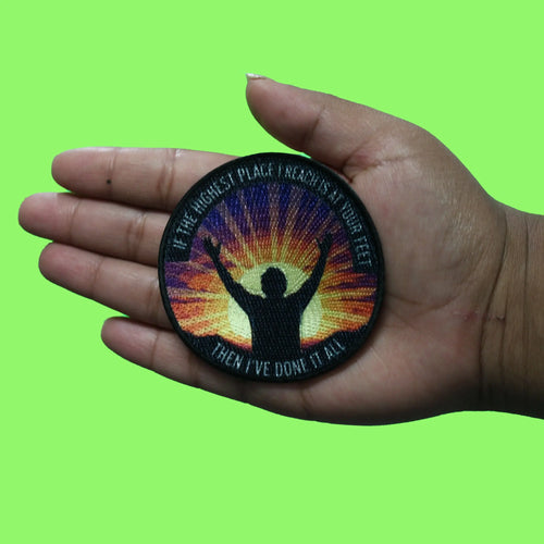Worship Glory to God Patch Reaching Towards Light Sublimated Iron-On