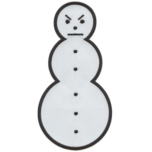Angry Snowman Christmas Embroidered XL Iron On Patch