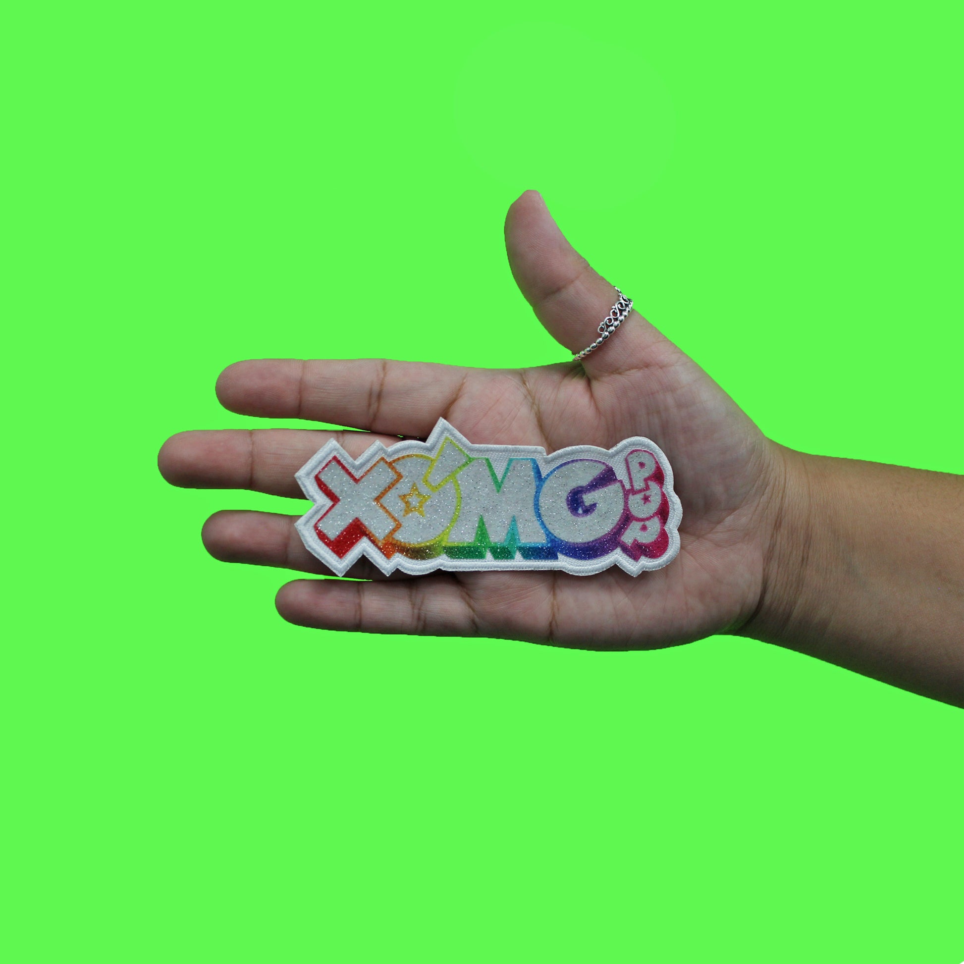 XOMG Pop Glitter Logo Patch Dance Girls Applique Iron On