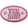 Yeehaw Star Script Patch Western Pink Cowgirl Embroidered Iron On