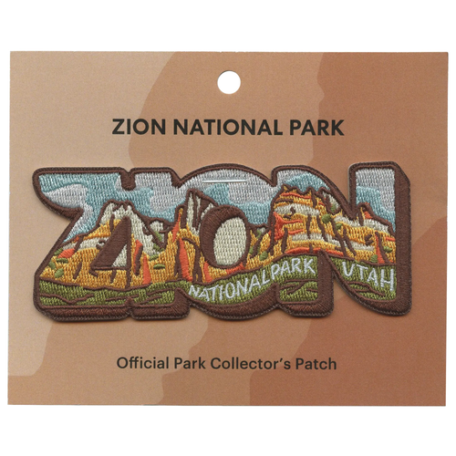 Zion National Park Travel Patch Utah Word Collage Embroidered Iron On