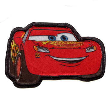 Cars Lightning McQueen Patch Disney Smile Racing Sublimated Embroidery Iron On