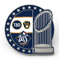 2026 MLB World Series Dueling Trophy Lapel Pin Milwaukee Brewers Vs TBD