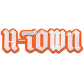 Orange/white H-Town Houston Patch Old English Script Embroidered Iron on