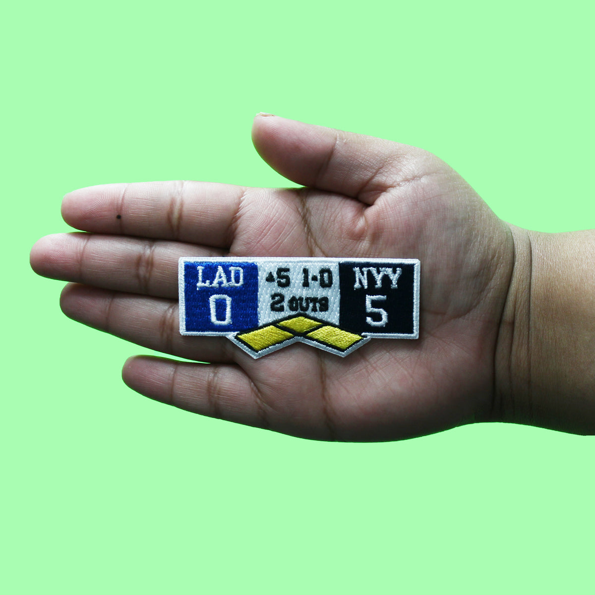 Los Angeles Trolling New York Patch Top Of Fifth Inning Game Scoreboard Embroidered Iron On 2024