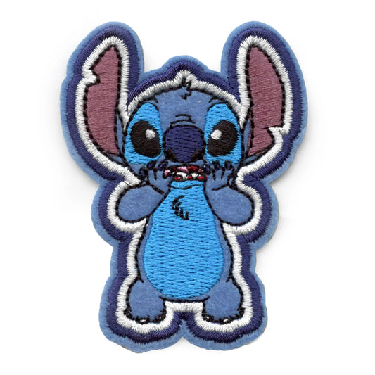 Stitch Worried Face Patch Kids Disney Embroidered Iron On