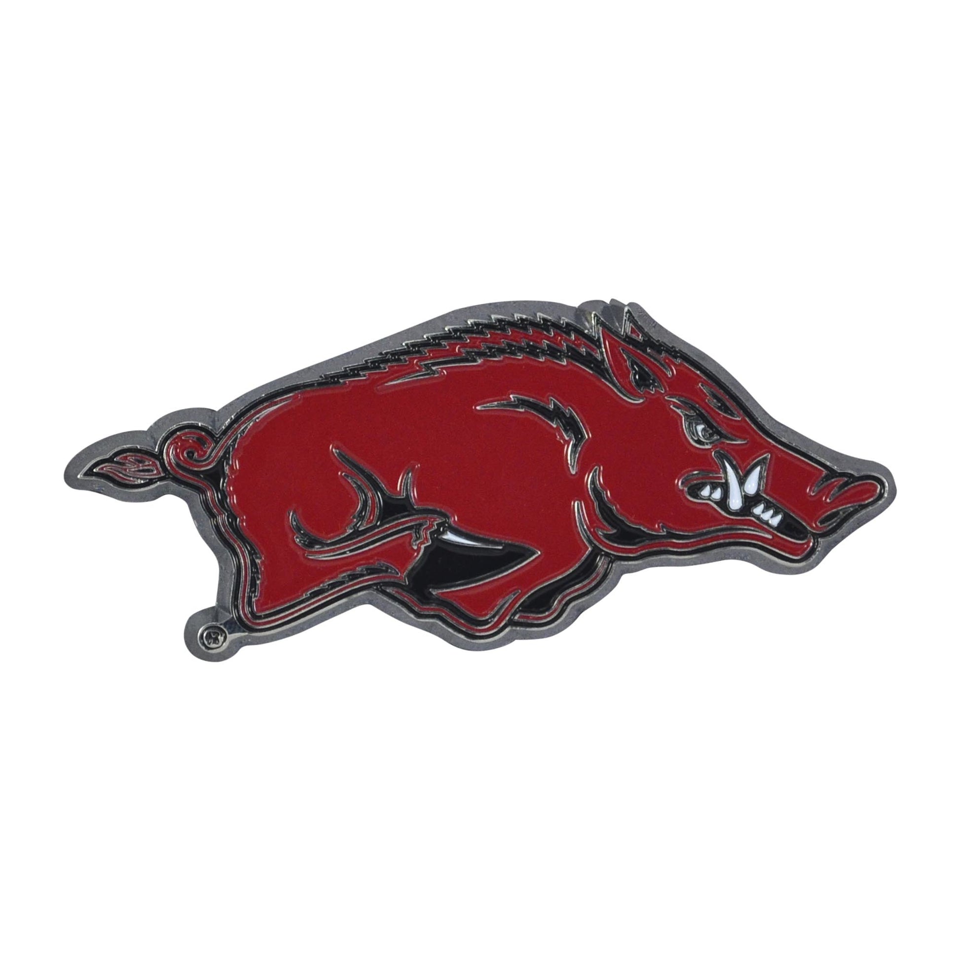 Arkansas Razorbacks Solid Metal Red Color Auto Emblem – Patch Collection