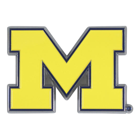 University of Michigan Wolverines Solid Metal Color Emblem 