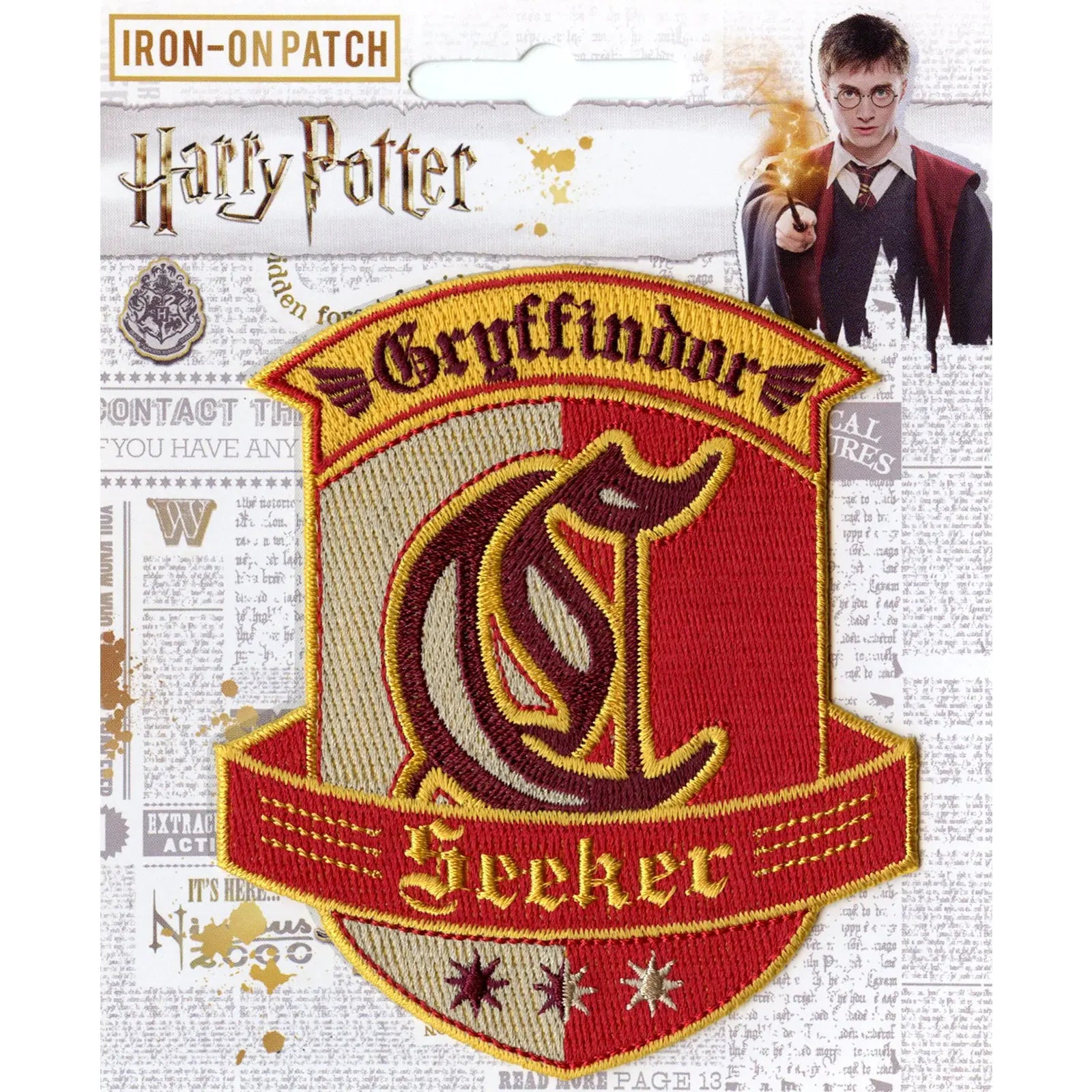 Harry Potter Gryffindor Seeker Embroidered Iron-on Patch 