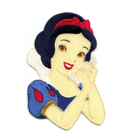 Disney Princess Snow White Portrait Iron on Embroidered Applique Patch - Facing Right 