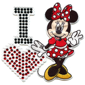 Disney I love Minnie Mouse Iron on Embroidered Applique Patch 