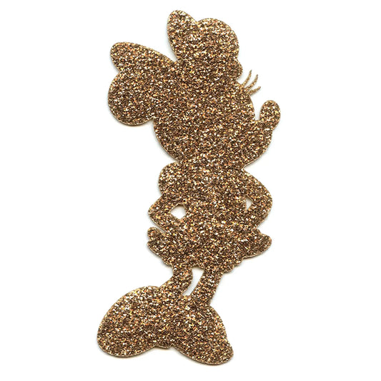 Disney Minnie Mouse Gold Shimmer Iron on Applique Patch 