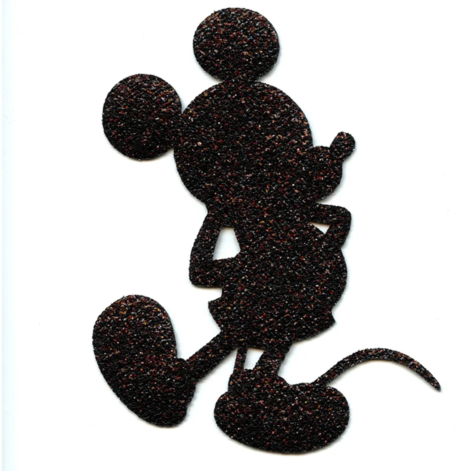 Disney Mickey Mouse Black Shimmer Iron on Applique Patch 