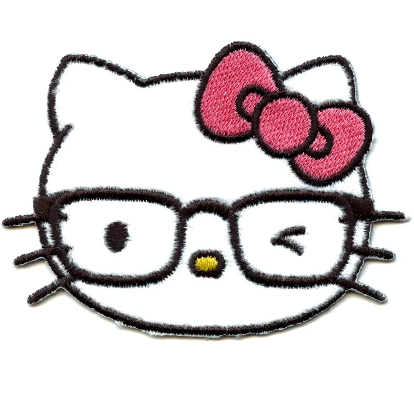 Hello Kitty Winking Iron On Embroidered Patch 