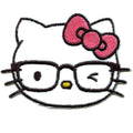 Hello Kitty Winking Iron On Embroidered Patch