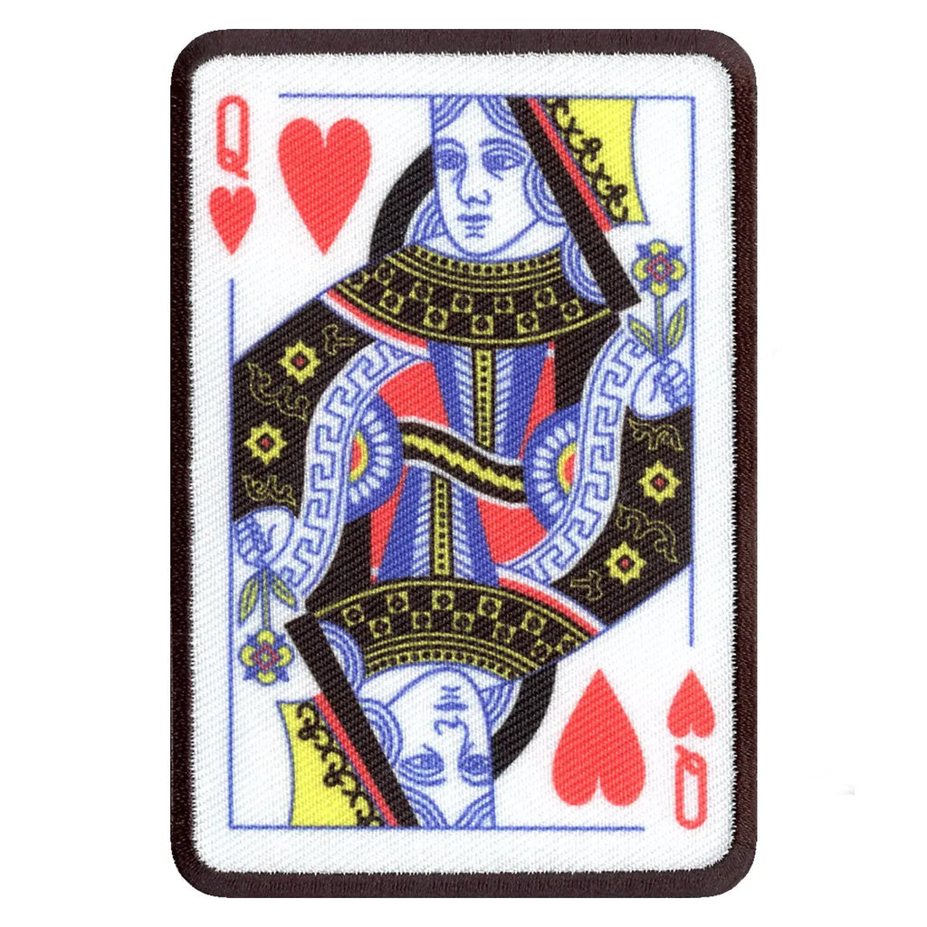 Queen Of Hearts Card FotoPatch Game Deck Embroidered Iron On 