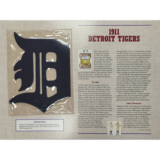 1911 Detroit Tigers Willabee & Ward Patch With Stat Card 