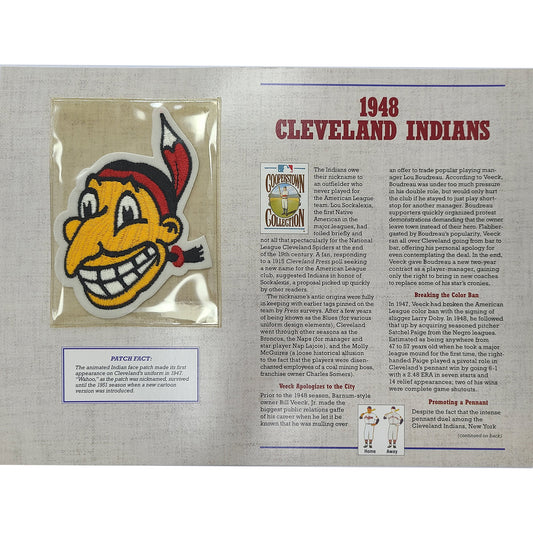 1948 Cleveland Indians Willabee & Ward Patch With Stat Card 