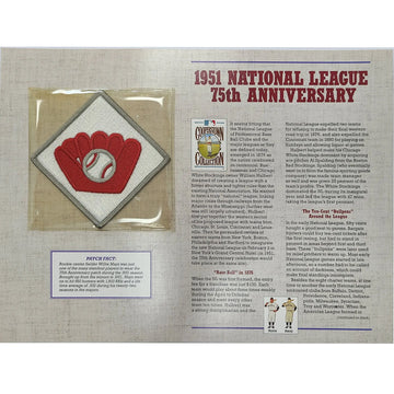 1951 National League 75th Anniversary Willabee & Ward Patch With Stat Card 