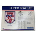 1969 NFL Super Bowl III Logo Willabee & Ward Patch With Header Board (Baltimore Colts vs. New York Jets) 