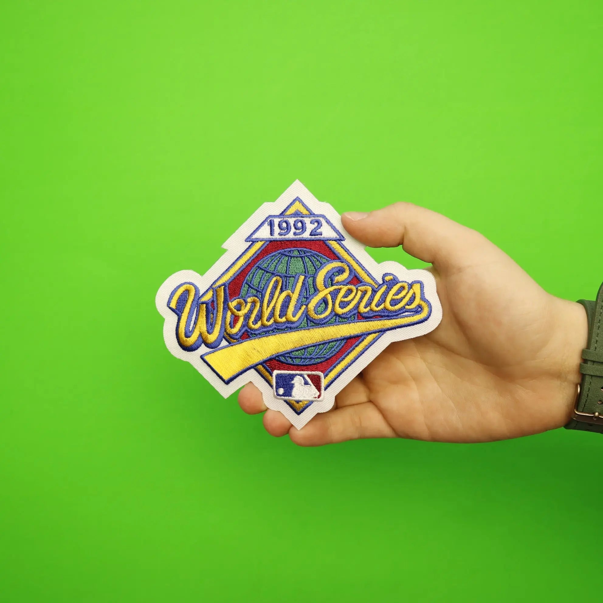 1992 MLB World Series Jersey Patch Atlanta Braves Toronto Blue 