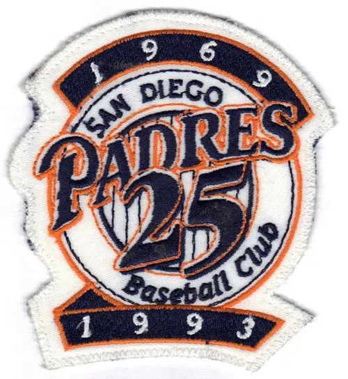 1993 San Diego Padres 25th Anniversary 'Baseball Club' Logo Jersey Sleeve Patch 