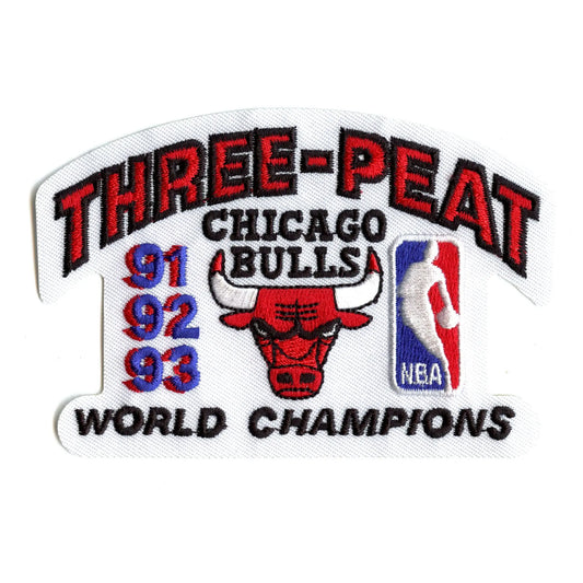1993 'Three-Peat' Chicago Bulls NBA World Champions Embroidered Retro Patch 