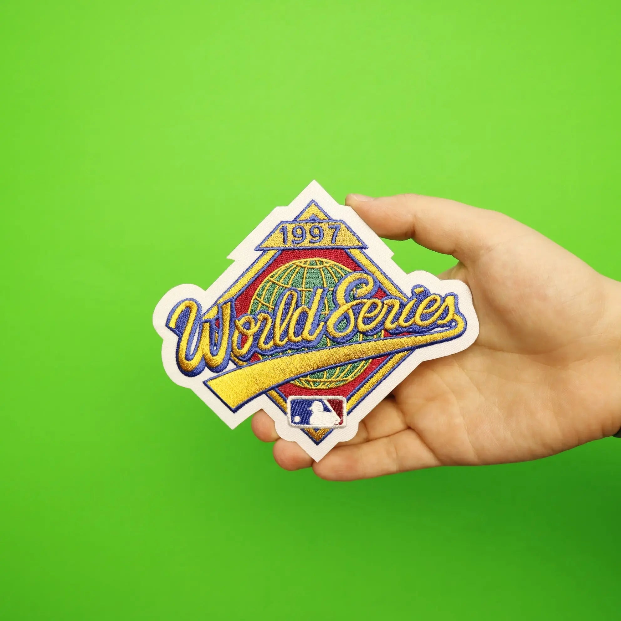 記念グッズ Cleveland Indians Sticker 1997 1997 MLB World Series Logo Jersey Patch Florida Marlins vs