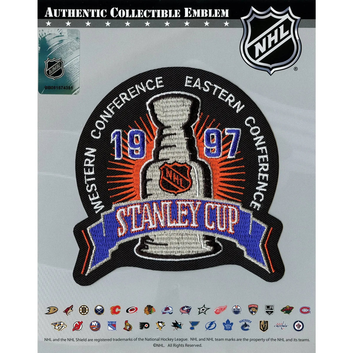 1997 NHL Stanley Cup Finals Jersey Patch Detroit Red Wings Philadelphia Flyers