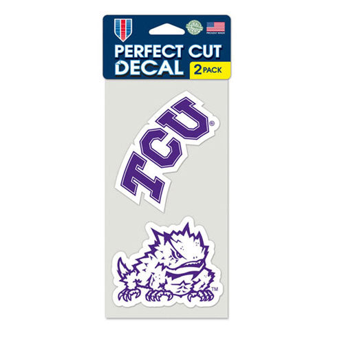 TCU Horned Frogs Logos Perfect Cut Decals 2-Pack 4 x 8 