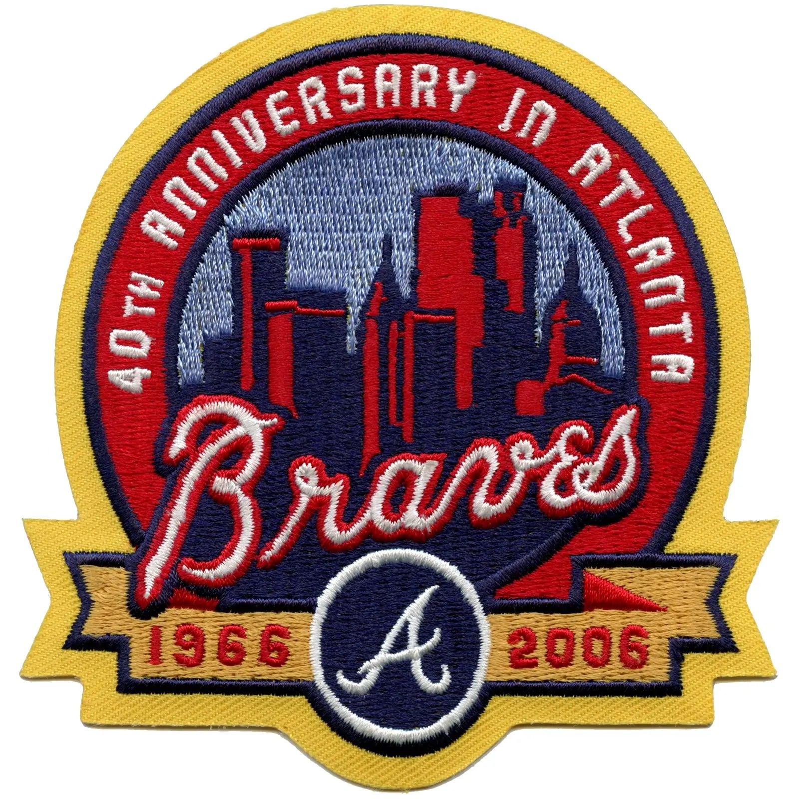 2006 Atlanta Braves 40th Anniversary "In Atlanta" Alternate Patch (Yellow Border) 
