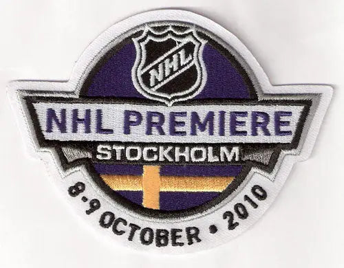 2010 NHL Season Premiere Game in Stockholm Jersey Patch (Blue Jackets vs. Sharks) 