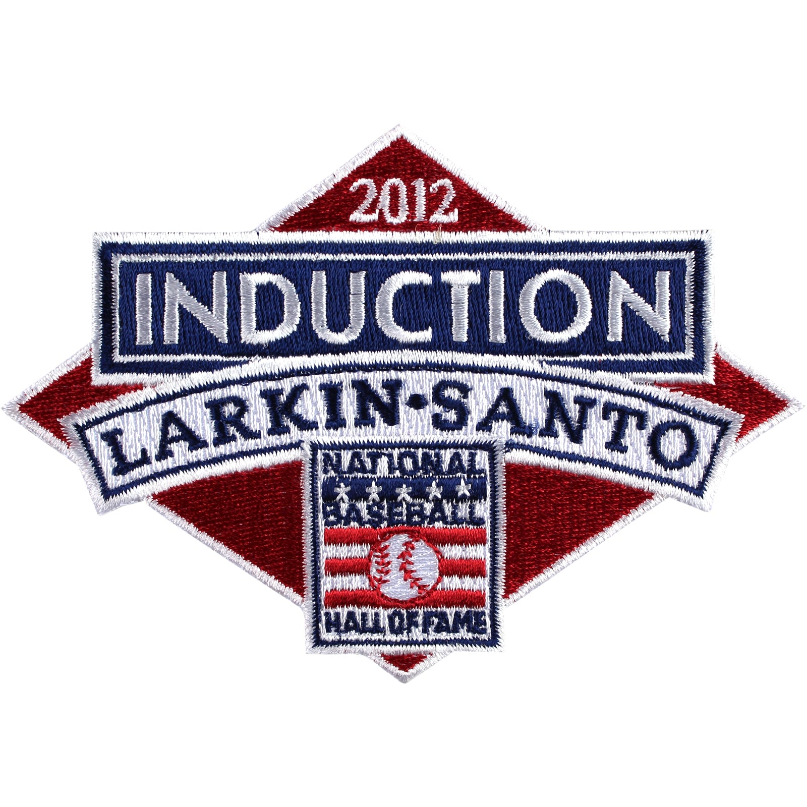 2012 National Baseball Hall Of Fame Induction Patch (Larkin, Santo) 