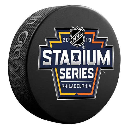 Official 2019 NHL Stadium Series Basic Souvenir Puck Philadelphia Flyers Pittsburgh Penguins 